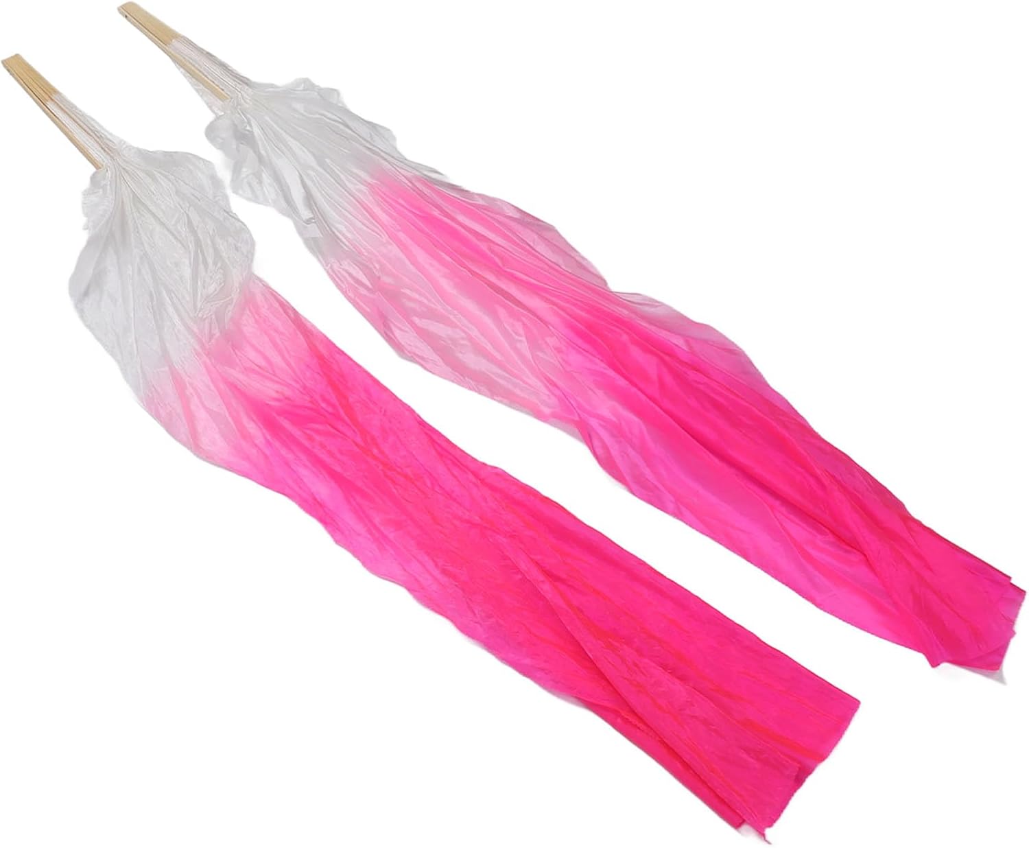 Dance Fan, 1 Pair Long Fan Belly Fans Folding Performance Classical (Pink) V1259-DP01-A-740