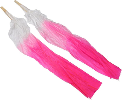 Dance Fan, 1 Pair Long Fan Belly Fans Folding Performance Classical (Pink) V1259-DP01-A-740