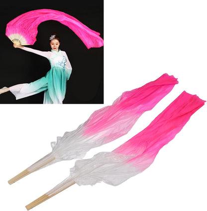 Dance Fan, 1 Pair Long Fan Belly Fans Folding Performance Classical (Pink) V1259-DP01-A-740