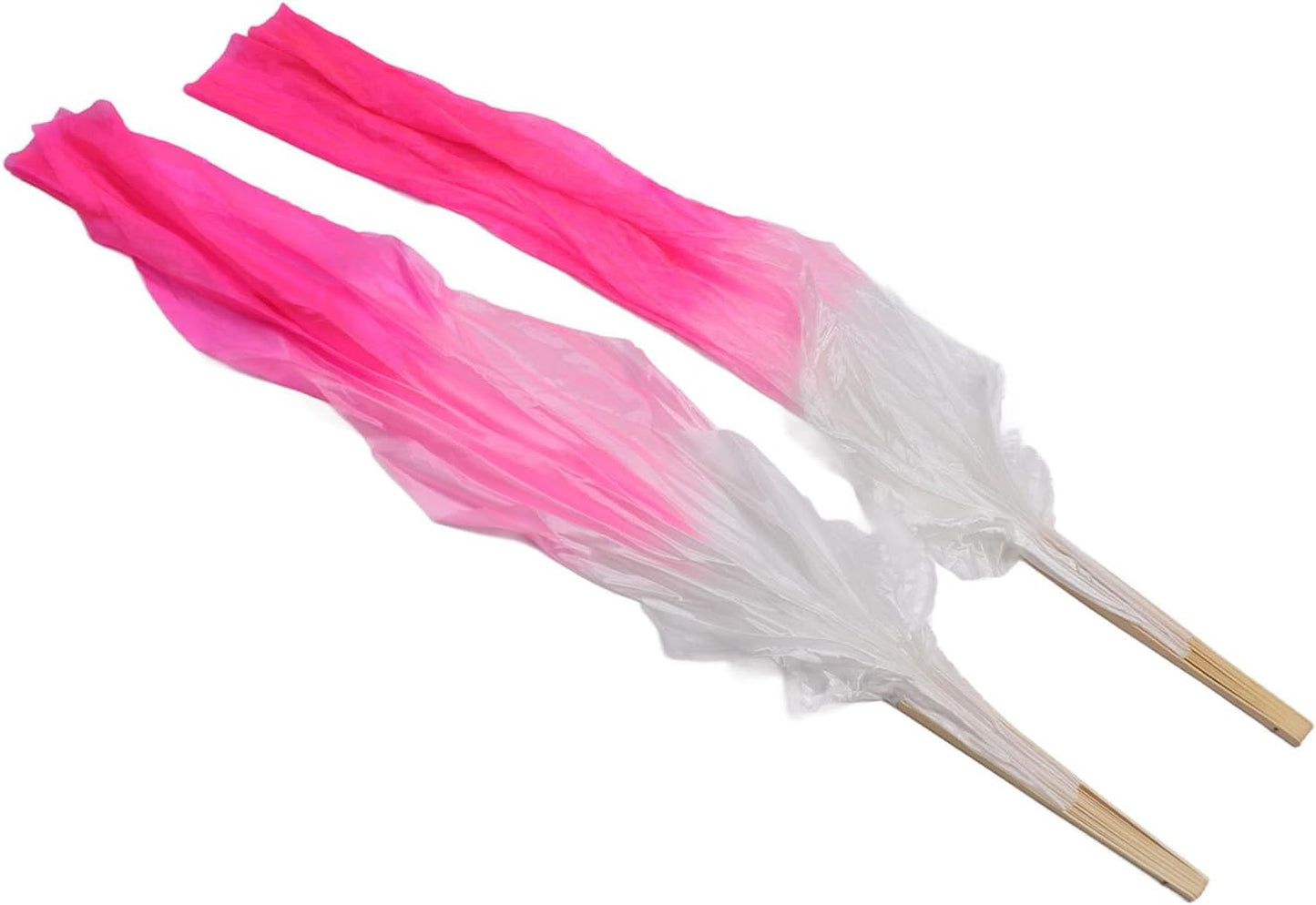 Dance Fan, 1 Pair Long Fan Belly Fans Folding Performance Classical (Pink) V1259-DP01-A-740