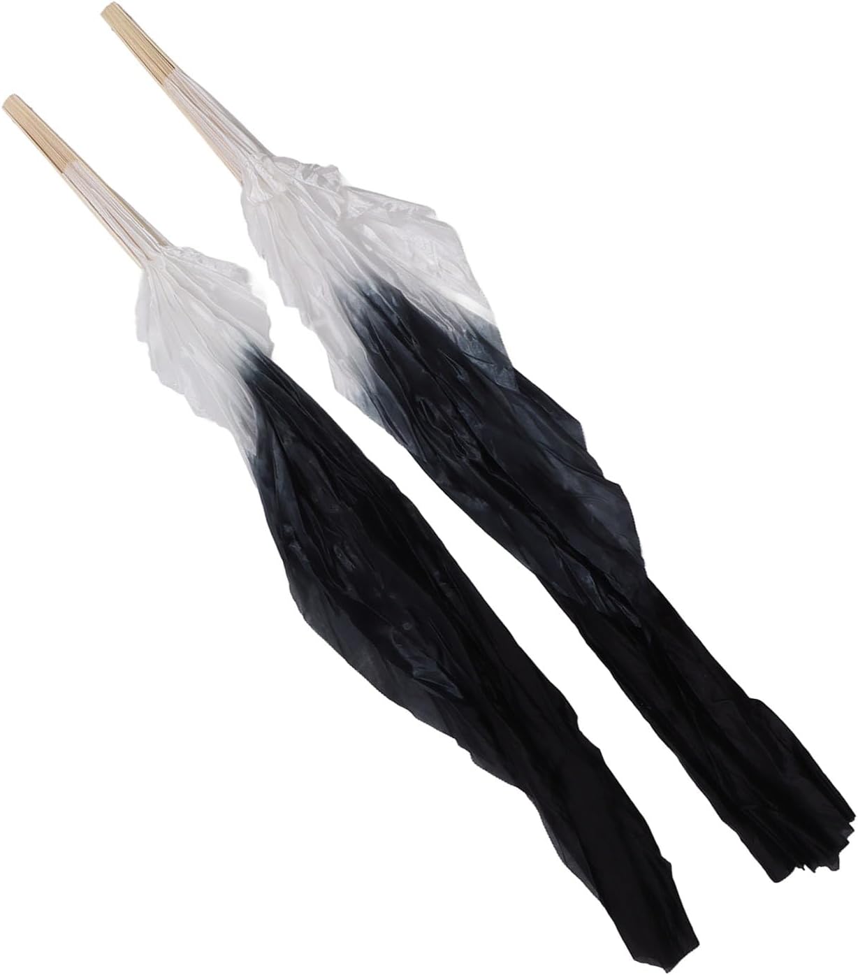 Dance Fan, 1 Pair Long Fan Belly Fans Folding Performance Classical (Black) V1259-DP01-A-742