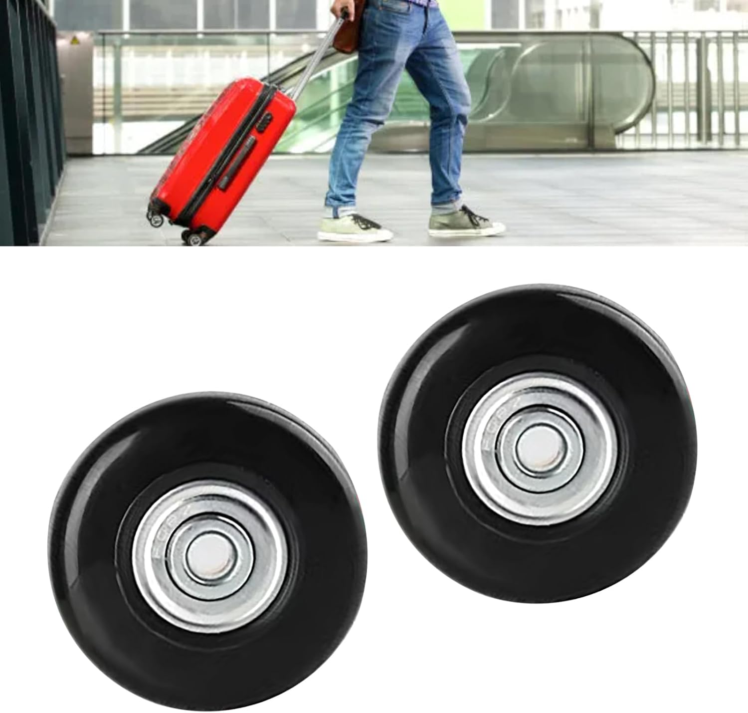 Suitcase Wheels Replacement, Luggage Replacement Universal Wheel Repair Kits Rubber Caster 2pcs V1259-DP01-A-744