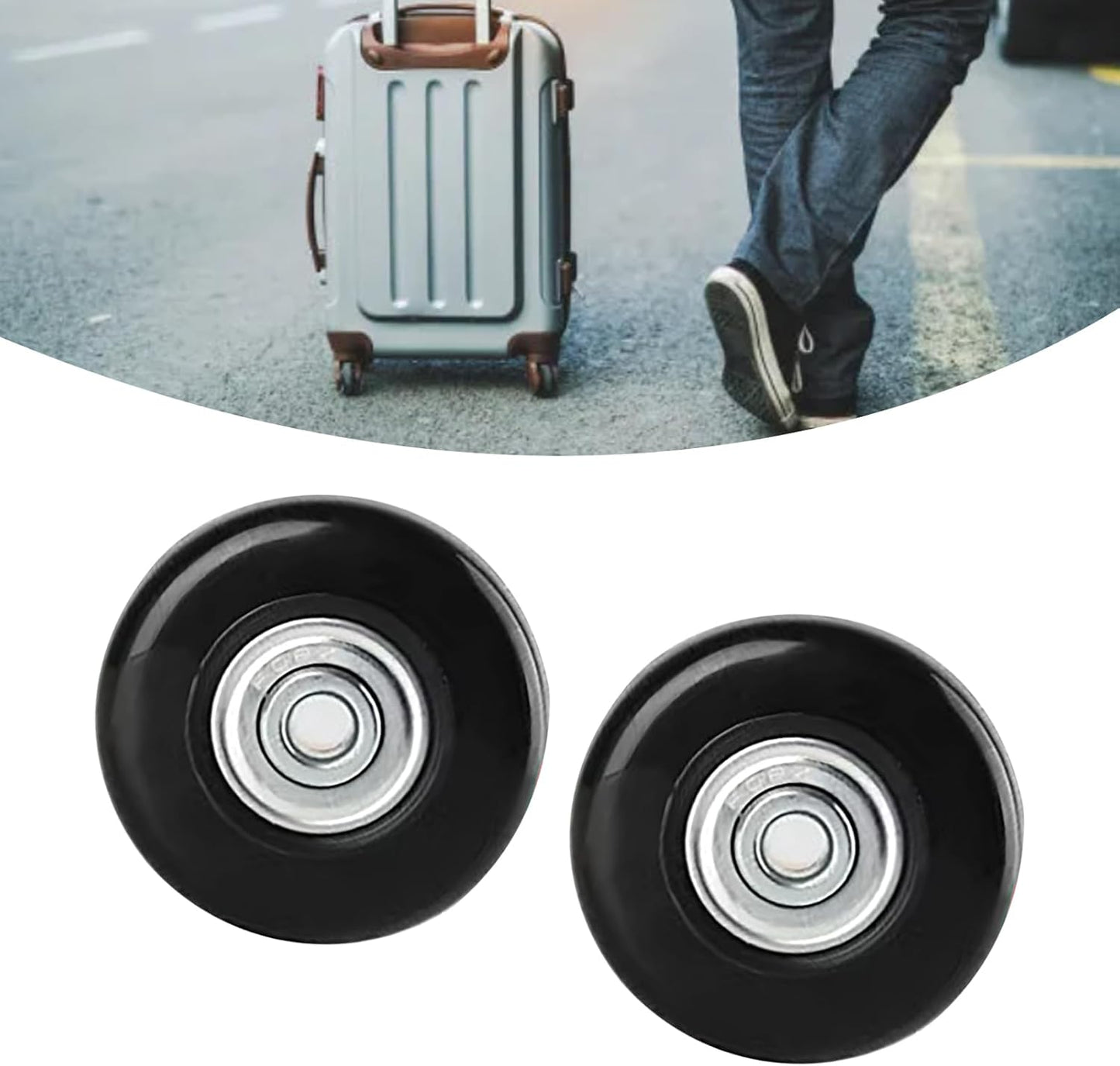 Suitcase Wheels Replacement, Luggage Replacement Universal Wheel Repair Kits Rubber Caster 2pcs V1259-DP01-A-744