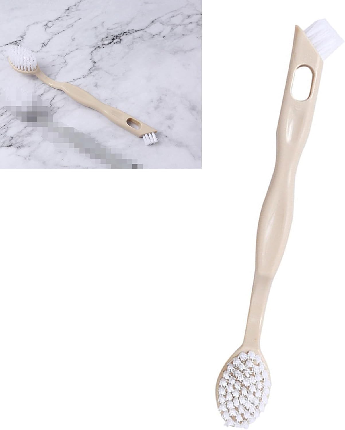Sneaker Cleaner Brush, Multi Functional Shoe Brush Double Sided Washing Plastic Scrub for Stains (beige) V1259-DP01-A-765