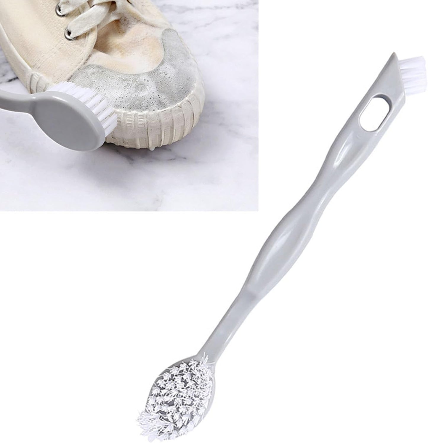 Sneaker Cleaner Brush, Multi Functional Shoe Brush Double Sided Washing Plastic Scrub for Stains (grey) V1259-DP01-A-766