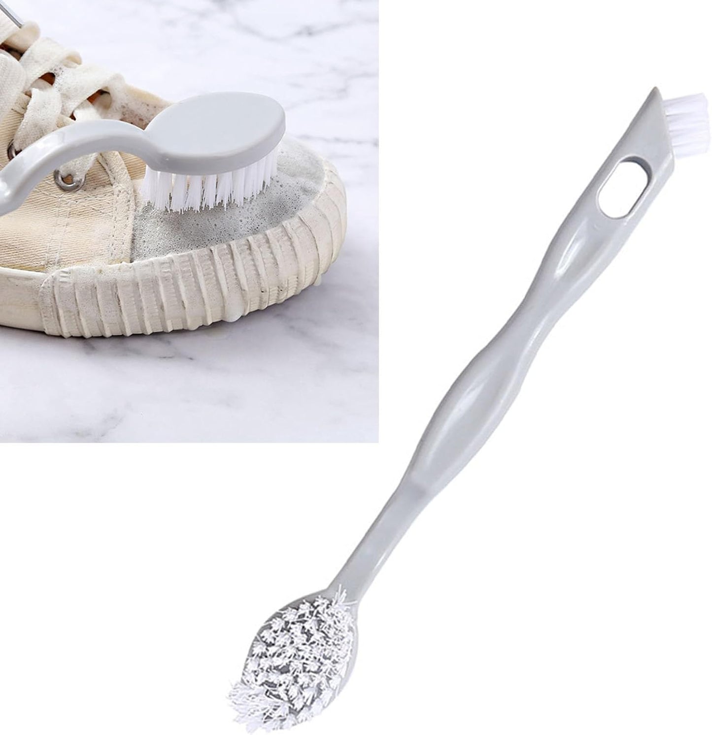 Sneaker Cleaner Brush, Multi Functional Shoe Brush Double Sided Washing Plastic Scrub for Stains (grey) V1259-DP01-A-766