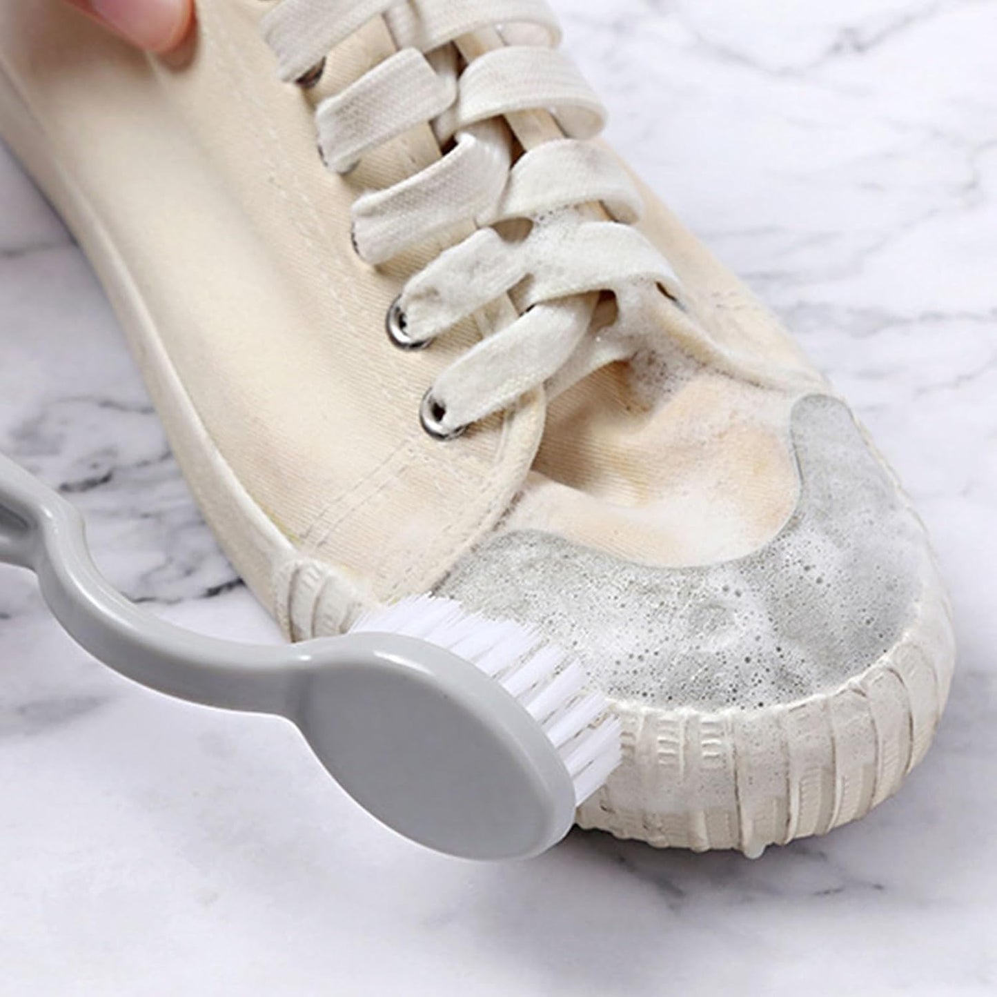 Sneaker Cleaner Brush, Multi Functional Shoe Brush Double Sided Washing Plastic Scrub for Stains (grey) V1259-DP01-A-766