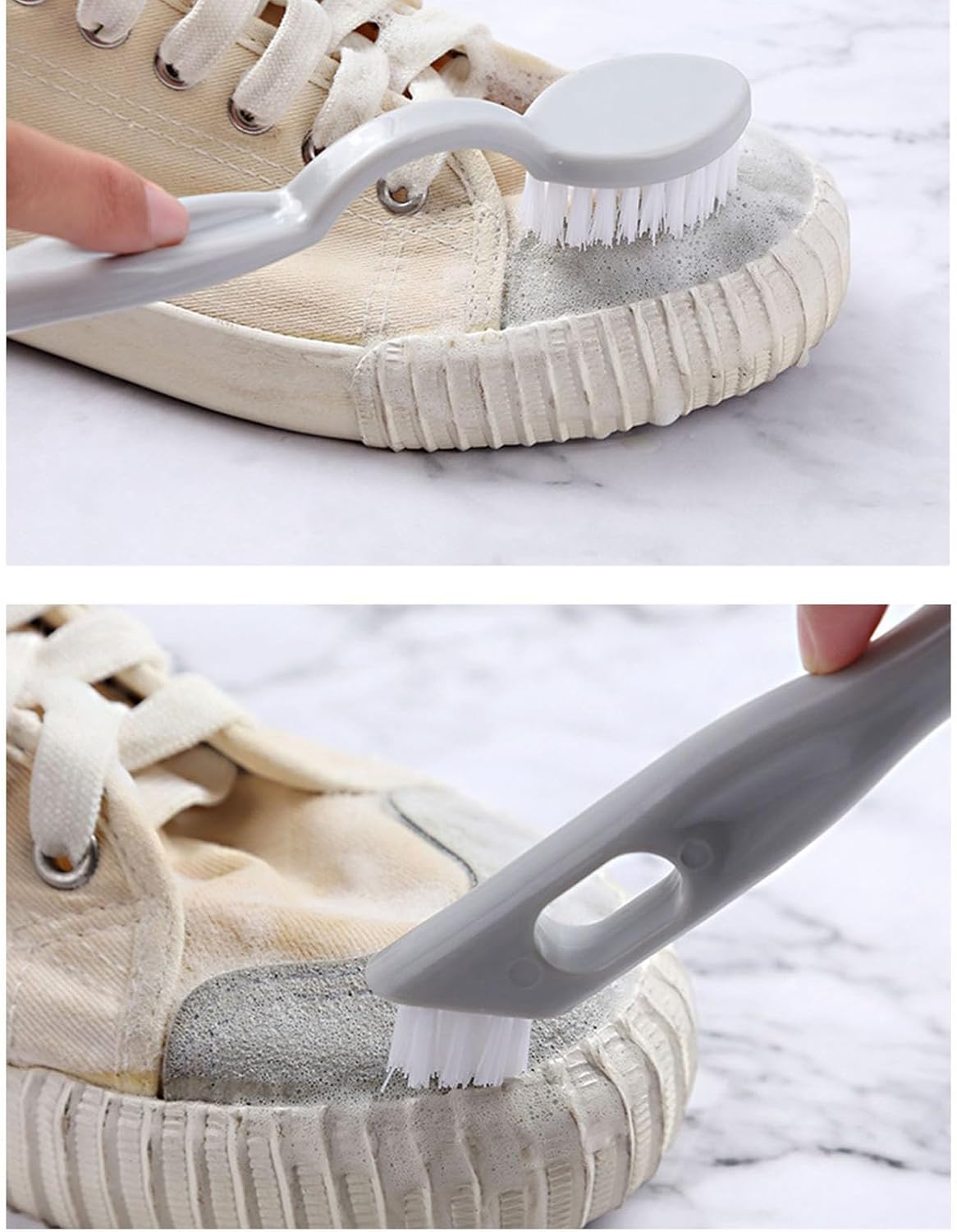 Sneaker Cleaner Brush, Multi Functional Shoe Brush Double Sided Washing Plastic Scrub for Stains (grey) V1259-DP01-A-766
