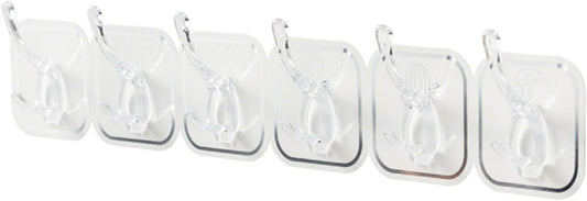6Pcs Acrylic Wall Mounted Necklaces Organizer,6 Hooks Jewelry Stand Organizer,No Drilling Hanging Hook Strong V1259-DP01-A-772