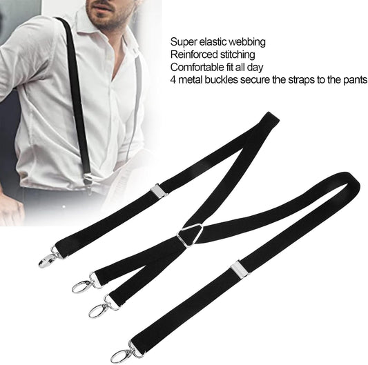Mens Suspenders,Back Hidden Suspender,Adjustable Stretchable 2.5x110cm/1.0x43.3in Clip Suspenders Fit 4 Metal V1259-DP01-A-778