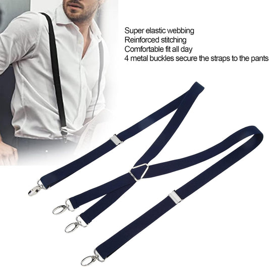 Mens Suspenders,Back Hidden Suspender,Adjustable Stretchable 2.5x110cm/1.0x43.3in Clip Suspenders Fit 4 Metal V1259-DP01-A-779