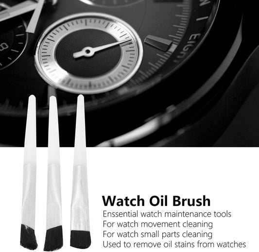 3Pcs Watch Cleaning Brush Set,Watch Repair Watchmaker Tool Kit Oil Dust Maintenance V1259-DP01-A-783