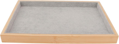 Velvet Stackable Jewelry Tray, Wood Flat Organizer Tray Drawer for Necklace Bracelet Ring Showcase V1259-DP01-A-786