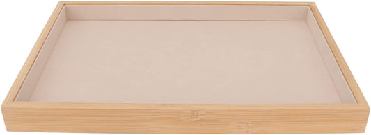 Velvet Stackable Jewelry Tray, Wood Flat Organizer Tray Drawer for Necklace Bracelet Ring Showcase V1259-DP01-A-788