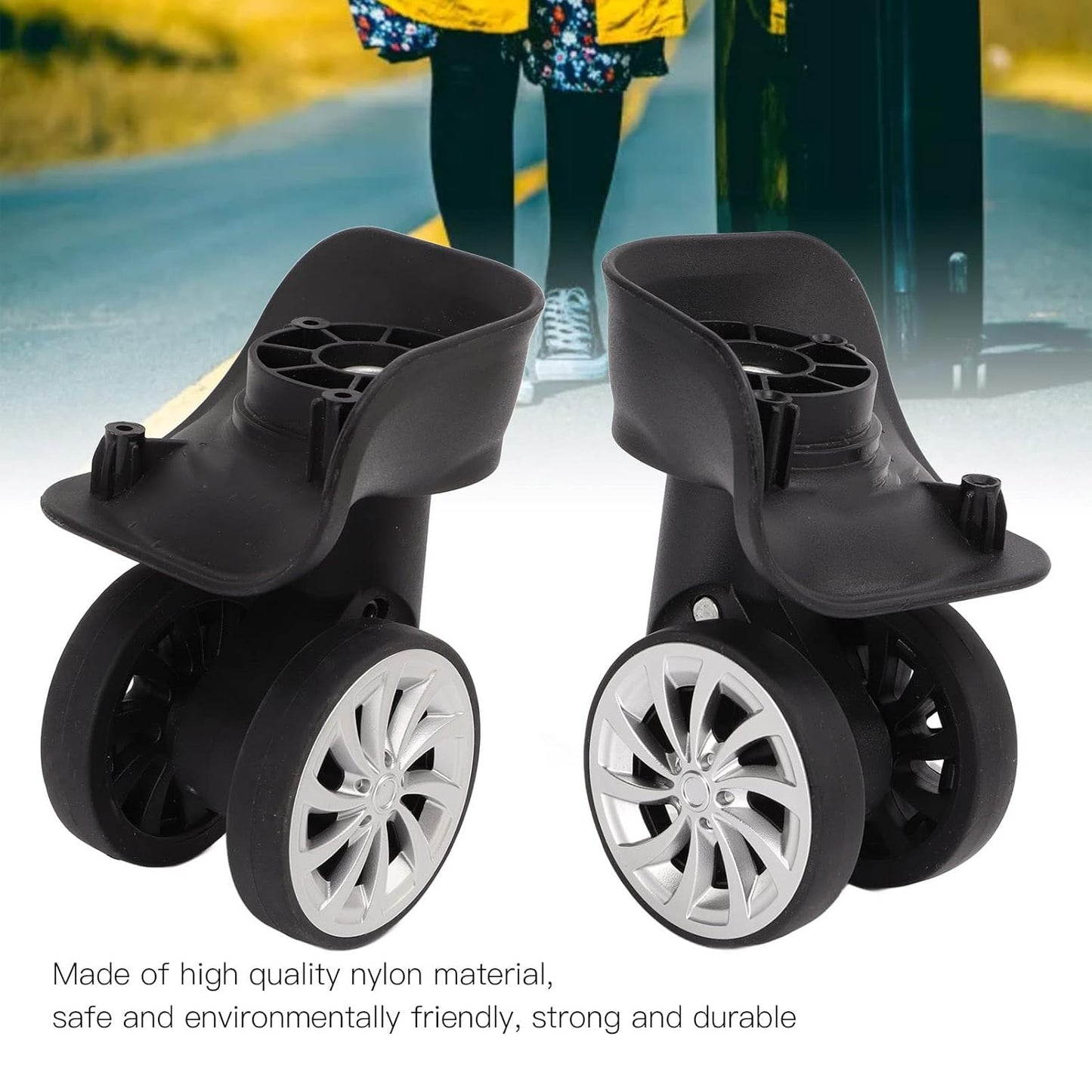 Heavy Duty Plate Casters, 2 Inch Caster Wheels Luggage Replacement Suitcase Repair Wheel for Trolley Case V1259-DP01-A-800