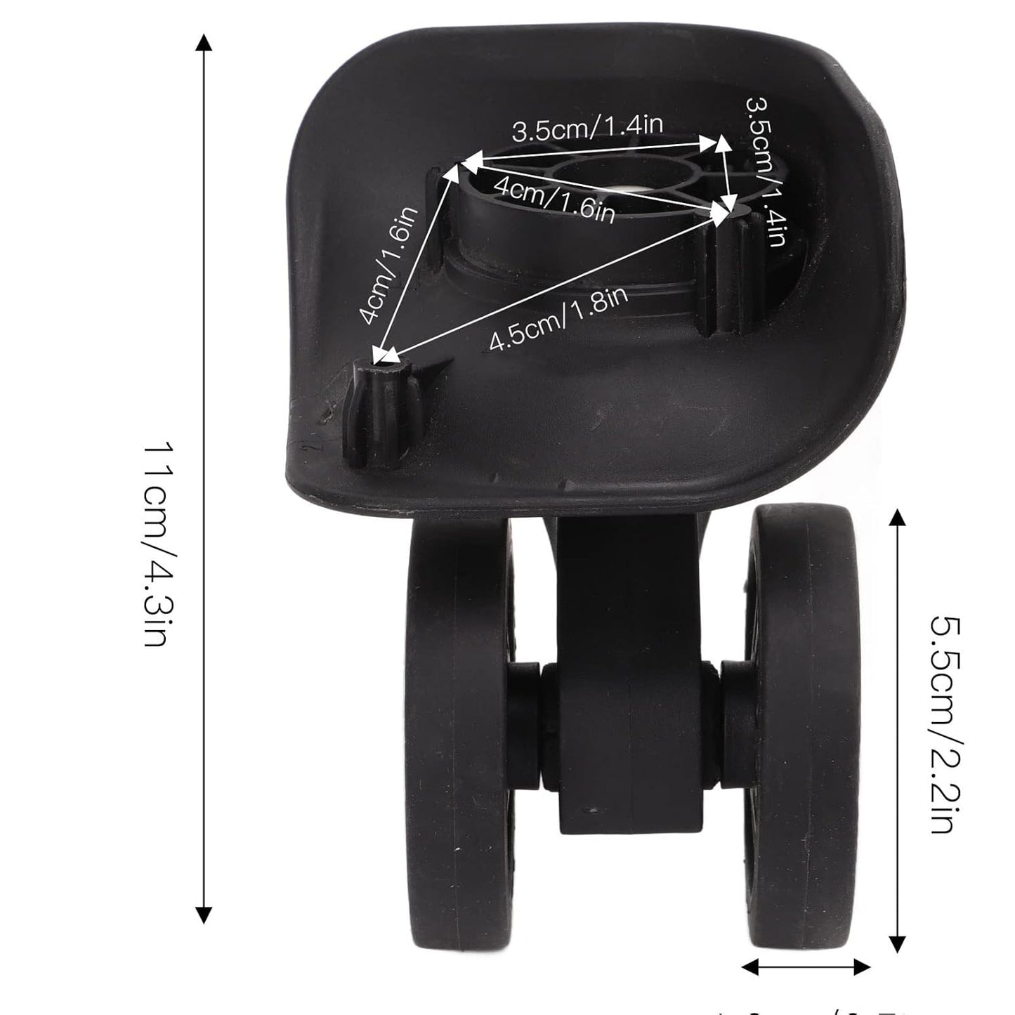 Heavy Duty Plate Casters, 2 Inch Caster Wheels Luggage Replacement Suitcase Repair Wheel for Trolley Case V1259-DP01-A-800