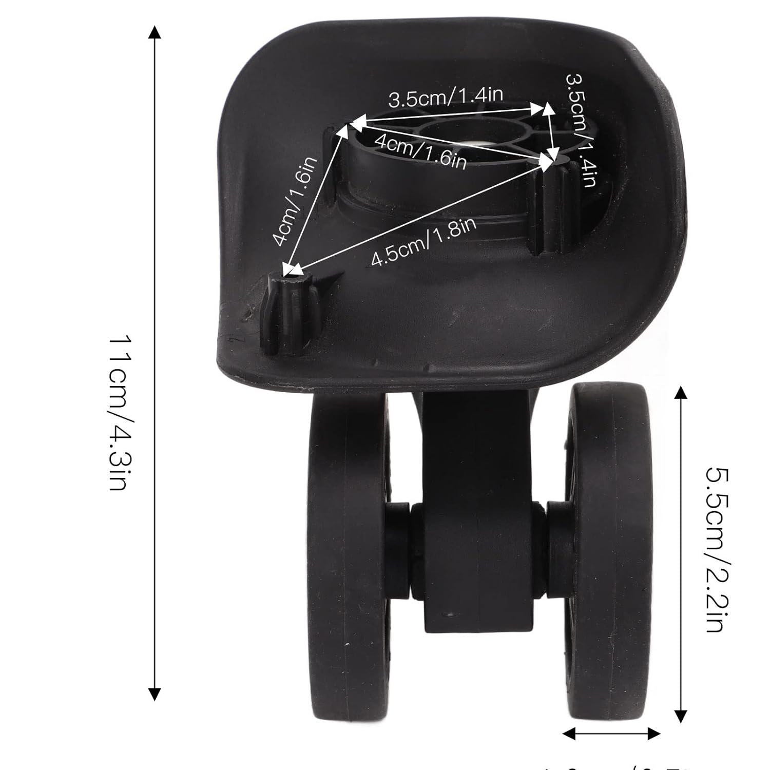 Heavy Duty Plate Casters, 2 Inch Caster Wheels Luggage Replacement Suitcase Repair Wheel for Trolley Case V1259-DP01-A-800