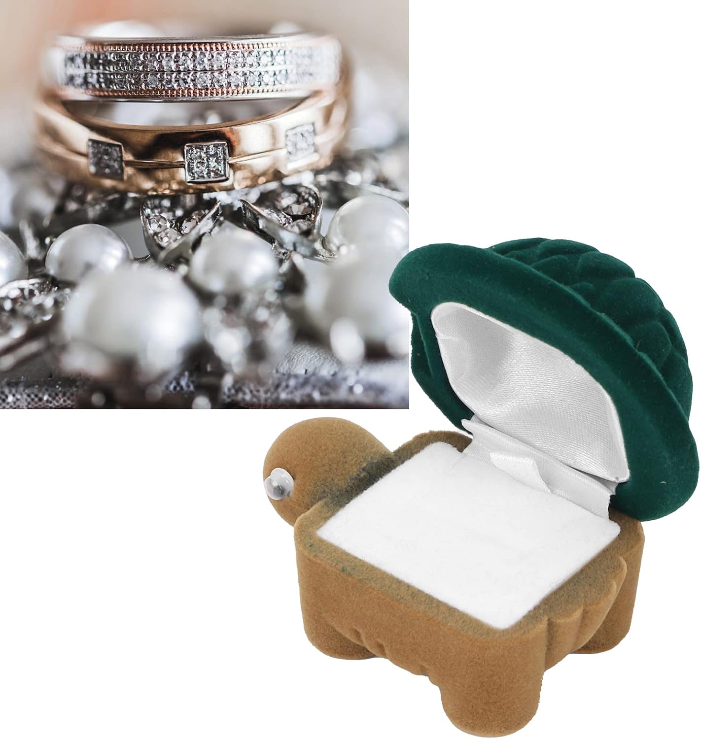 Portable Jewelry Box Organizer, Cute Cartoon Animal Wedding Ring Small Protector Case Soft Storage for Women V1259-DP01-A-801