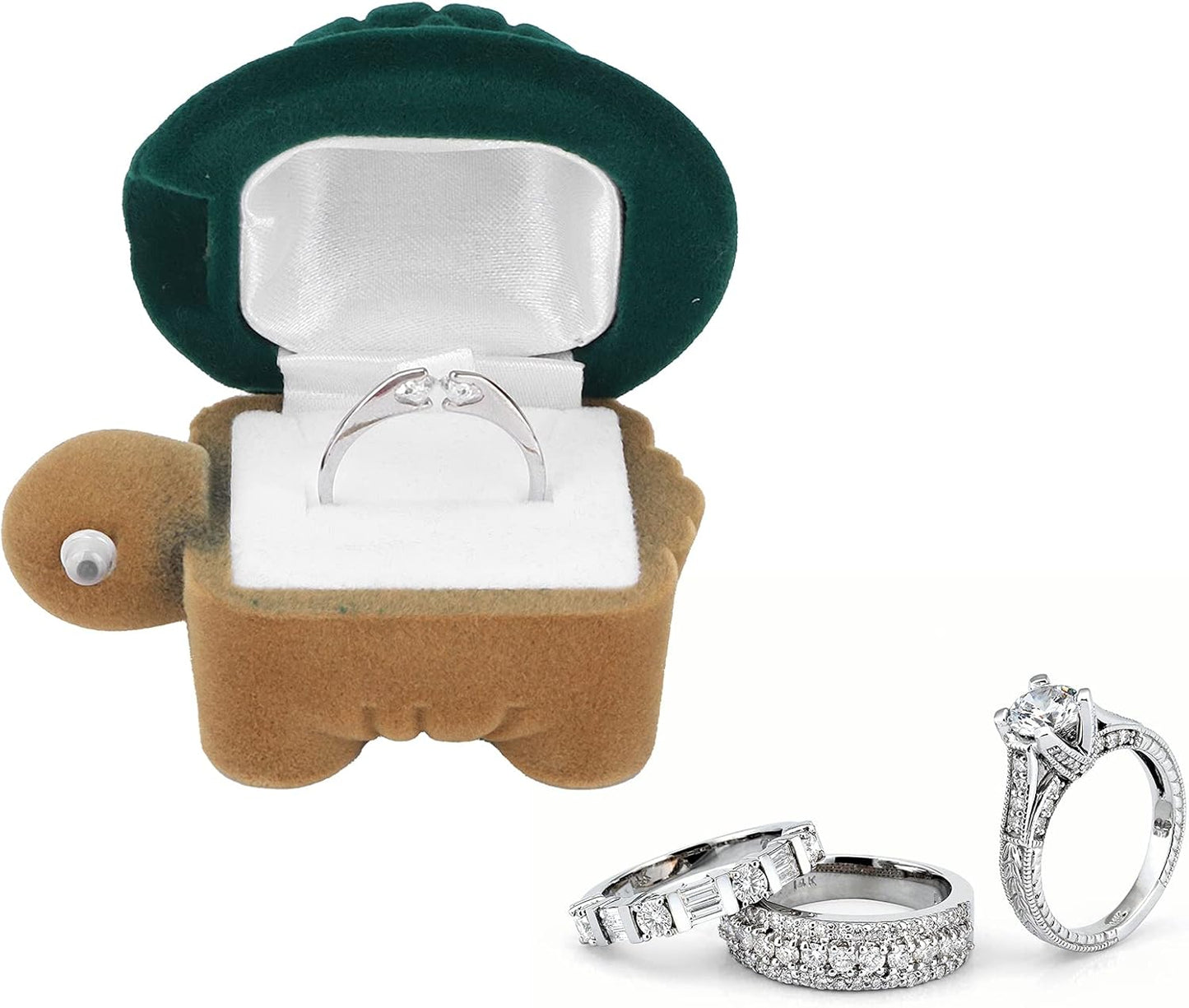Portable Jewelry Box Organizer, Cute Cartoon Animal Wedding Ring Small Protector Case Soft Storage for Women V1259-DP01-A-801