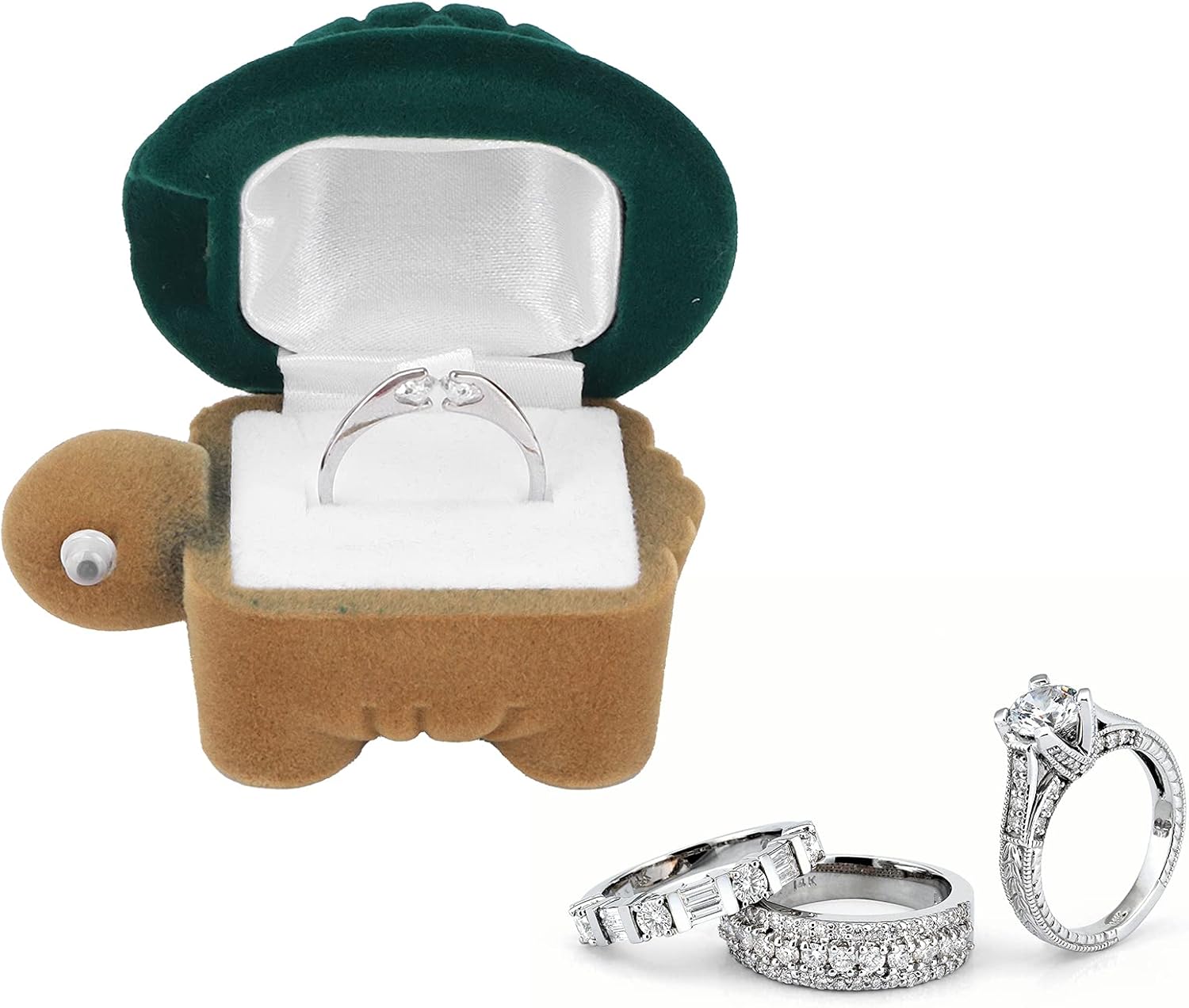 Portable Jewelry Box Organizer, Cute Cartoon Animal Wedding Ring Small Protector Case Soft Storage for Women V1259-DP01-A-801