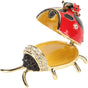 Ladybug Trinket Box, Small Enameled Hinged Box Decorative Jewelry with Rhinestones Delicate Gift Display V1259-DP01-A-809