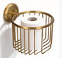 Brass Toilet Paper Holder, Wall Mounted Holder Vintage Bathroom Roll Basket Antique Tissue Storage for V1259-DP01-A-814