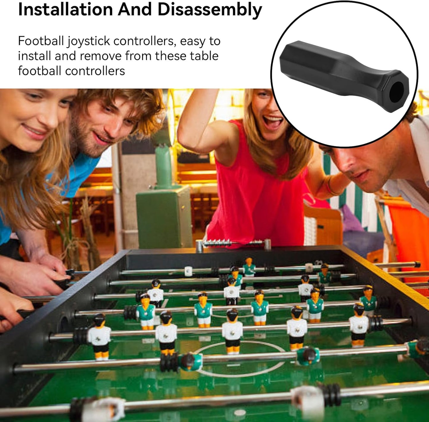8pcs Foosball Table Handles, 4.7in Plastic Octagonal Handles for Standard Tables Handle Grip Top Game V1259-DP01-A-816