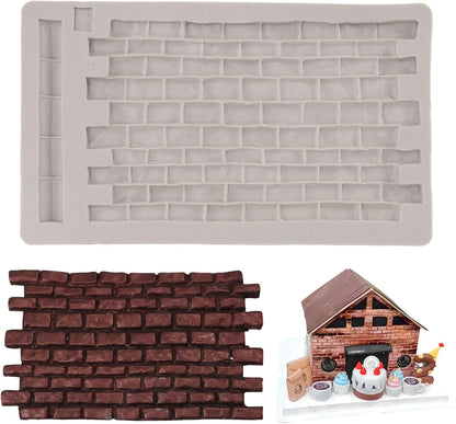 Fondant Impression Mat, Silicone Brick Wall Pattern Lace Mat Imprint Mold Sugarcraft Wedding Cake Decorating V1259-DP01-A-819