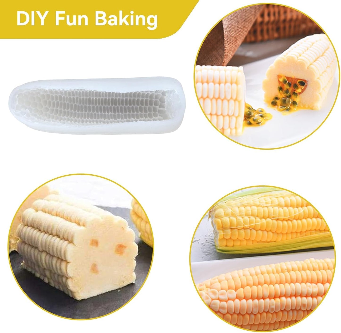 3D Corn Silicone Mold, Baking Molds Dessert Mould Shaped Candle for Mousse Cake, Pastry, Chocolate, Soap V1259-DP01-A-821