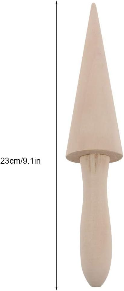 Ice Cream Cone Mold, Reusable Wooden Horn Mold 9.1in Waffle Roller Pizzelle for Kitchen Cooking and Baking V1259-DP01-A-827