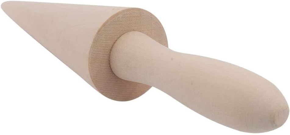 Ice Cream Cone Mold, Reusable Wooden Horn Mold 9.1in Waffle Roller Pizzelle for Kitchen Cooking and Baking V1259-DP01-A-827