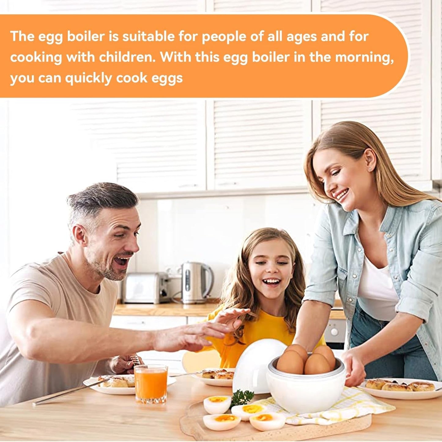 Microwave Egg Cooker, Hard Boiled 4 Capacity Boiler Steamer Poacher Microwavable with Lid for Cooking Kitchen V1259-DP01-A-829