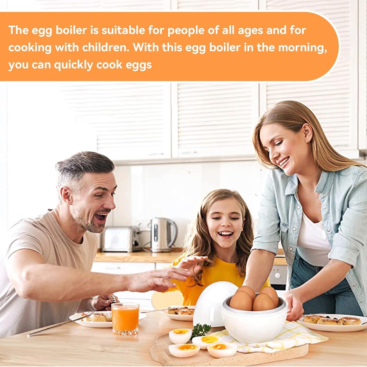 Microwave Egg Cooker, Hard Boiled 4 Capacity Boiler Steamer Poacher Microwavable with Lid for Cooking Kitchen V1259-DP01-A-829