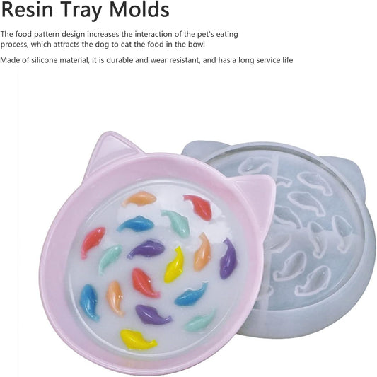 Epoxy Resin Mold, Silicone Dog Bowl Molds Slow Feeder Food Bowls Water Plate Mould for Small Medium Dogs Cats V1259-DP01-A-834