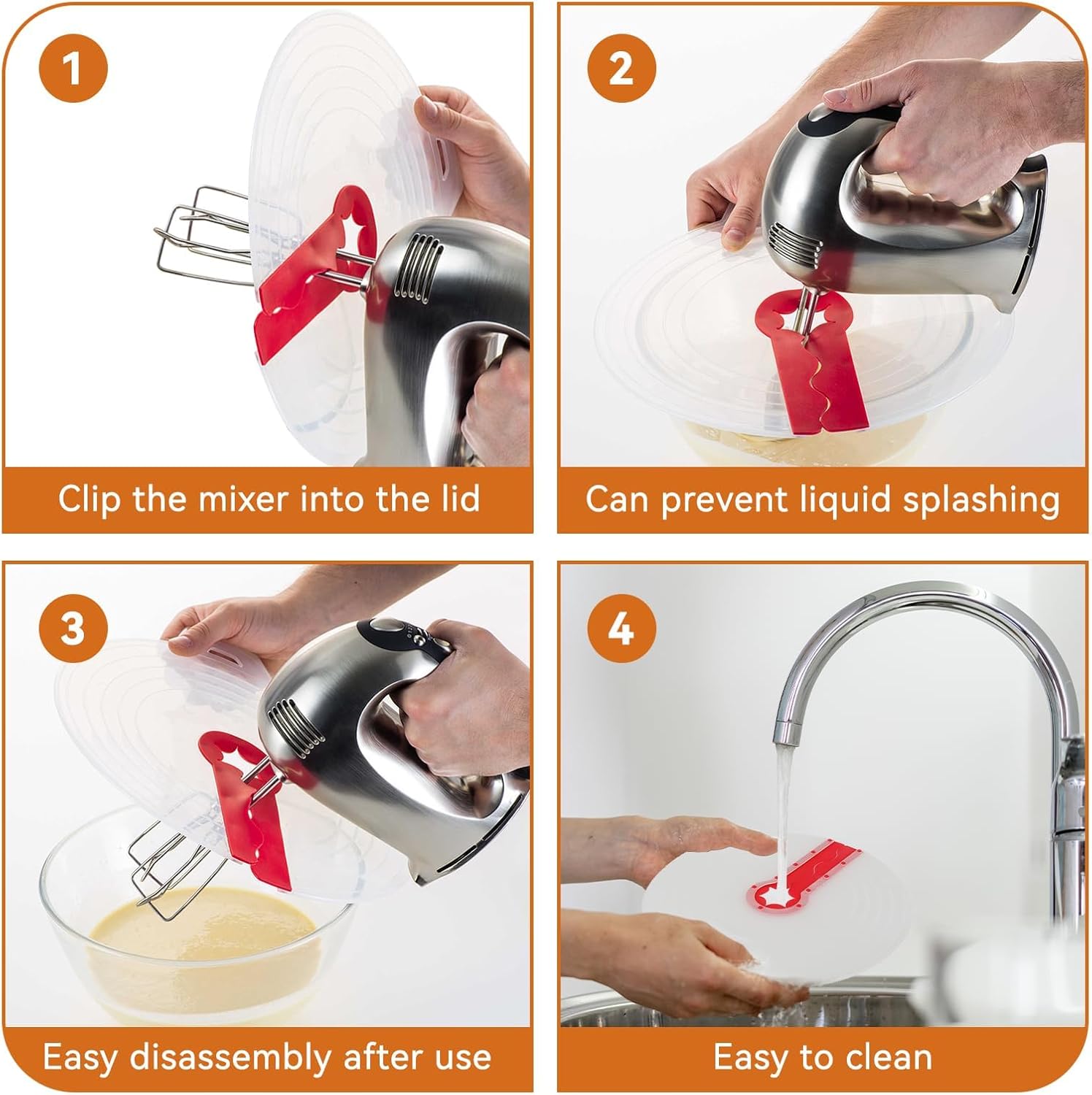 12 Inch Mixing Bowl Splatter Guard, Silicone Hand Mixer Shield Splash Guard Anti Cover for Baking & Cooking V1259-DP01-A-837