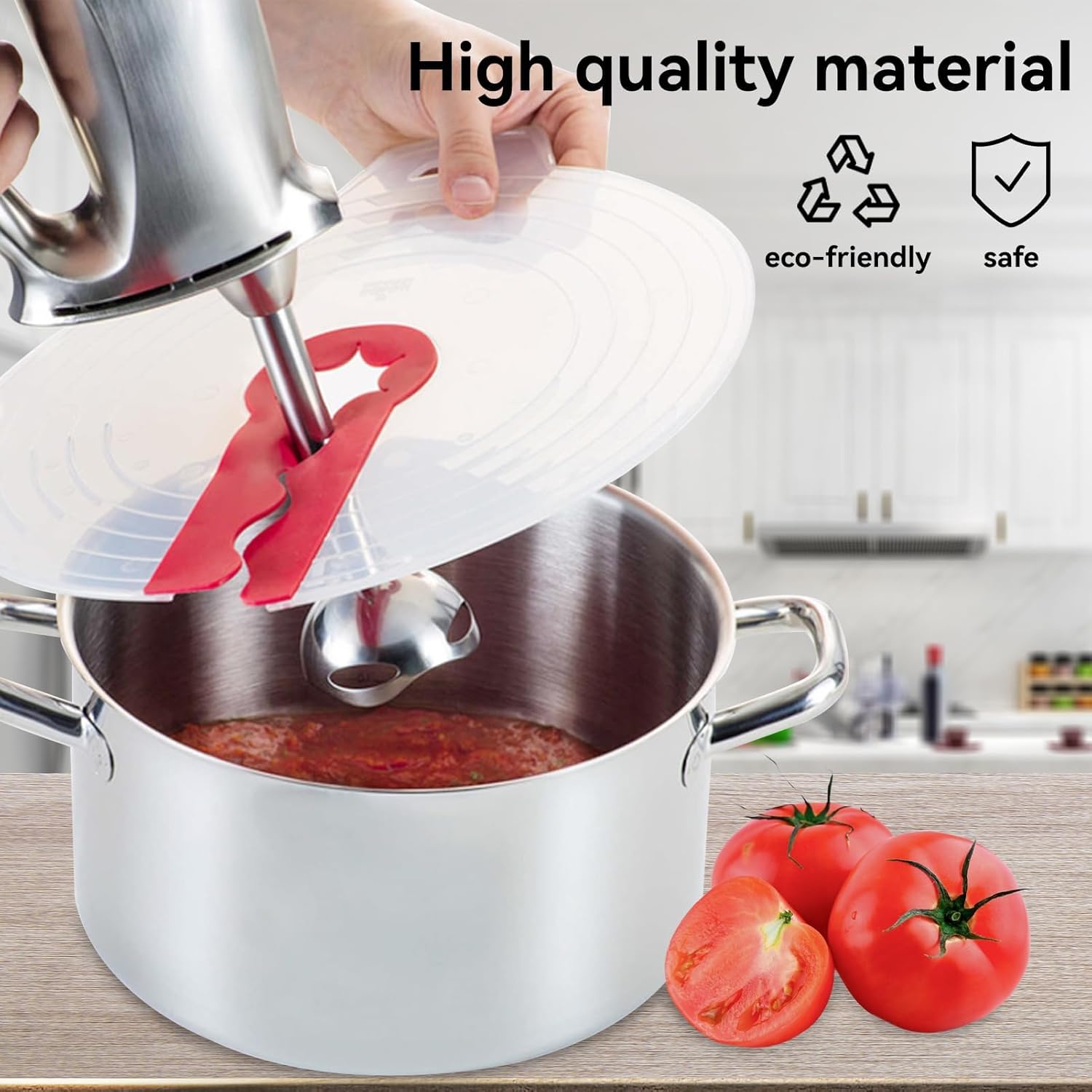 12 Inch Mixing Bowl Splatter Guard, Silicone Hand Mixer Shield Splash Guard Anti Cover for Baking & Cooking V1259-DP01-A-837