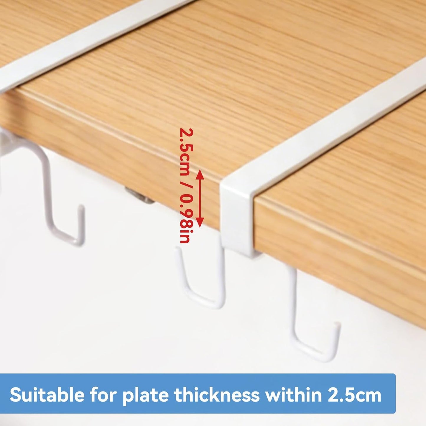 Mug Hooks Under Cabinet, Coffee Cup Cabinet No Drilling Hanger Hanging Cups Organizer for Kitchen Utensil V1259-DP01-A-841