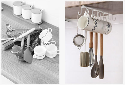 Mug Hooks Under Cabinet, Coffee Cup Cabinet No Drilling Hanger Hanging Cups Organizer for Kitchen Utensil V1259-DP01-A-841
