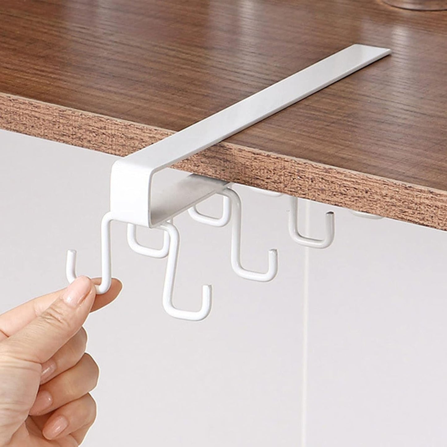 Mug Hooks Under Cabinet, Coffee Cup Cabinet No Drilling Hanger Hanging Cups Organizer for Kitchen Utensil V1259-DP01-A-841
