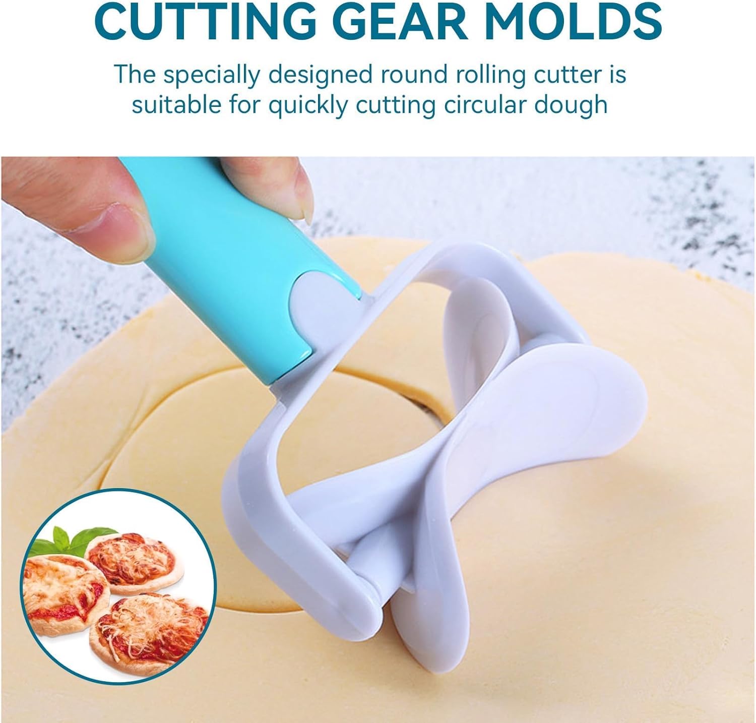 3PCS Pastry Rolling Cutter, Cookie Cutter Plastic Dough Blade Roller Round Fondant Slicer Baking Accessory V1259-DP01-A-844