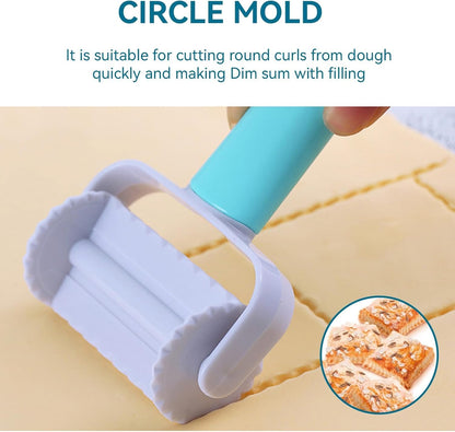 3PCS Pastry Rolling Cutter, Cookie Cutter Plastic Dough Blade Roller Round Fondant Slicer Baking Accessory V1259-DP01-A-844