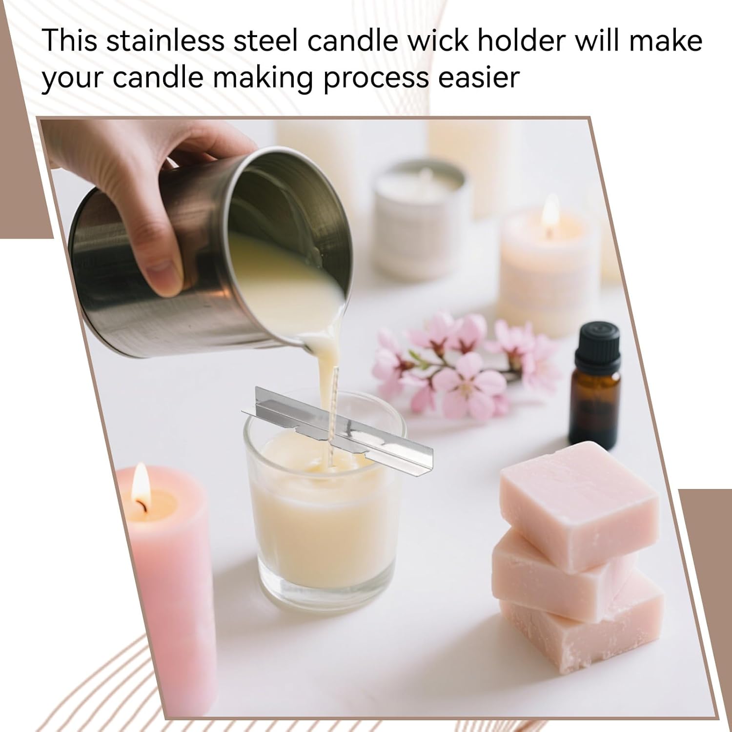 10PCS Metal Candle Wick Holder, Holders for Making Centering Tool Stainless Steel Device DIY Craft V1259-DP01-A-849