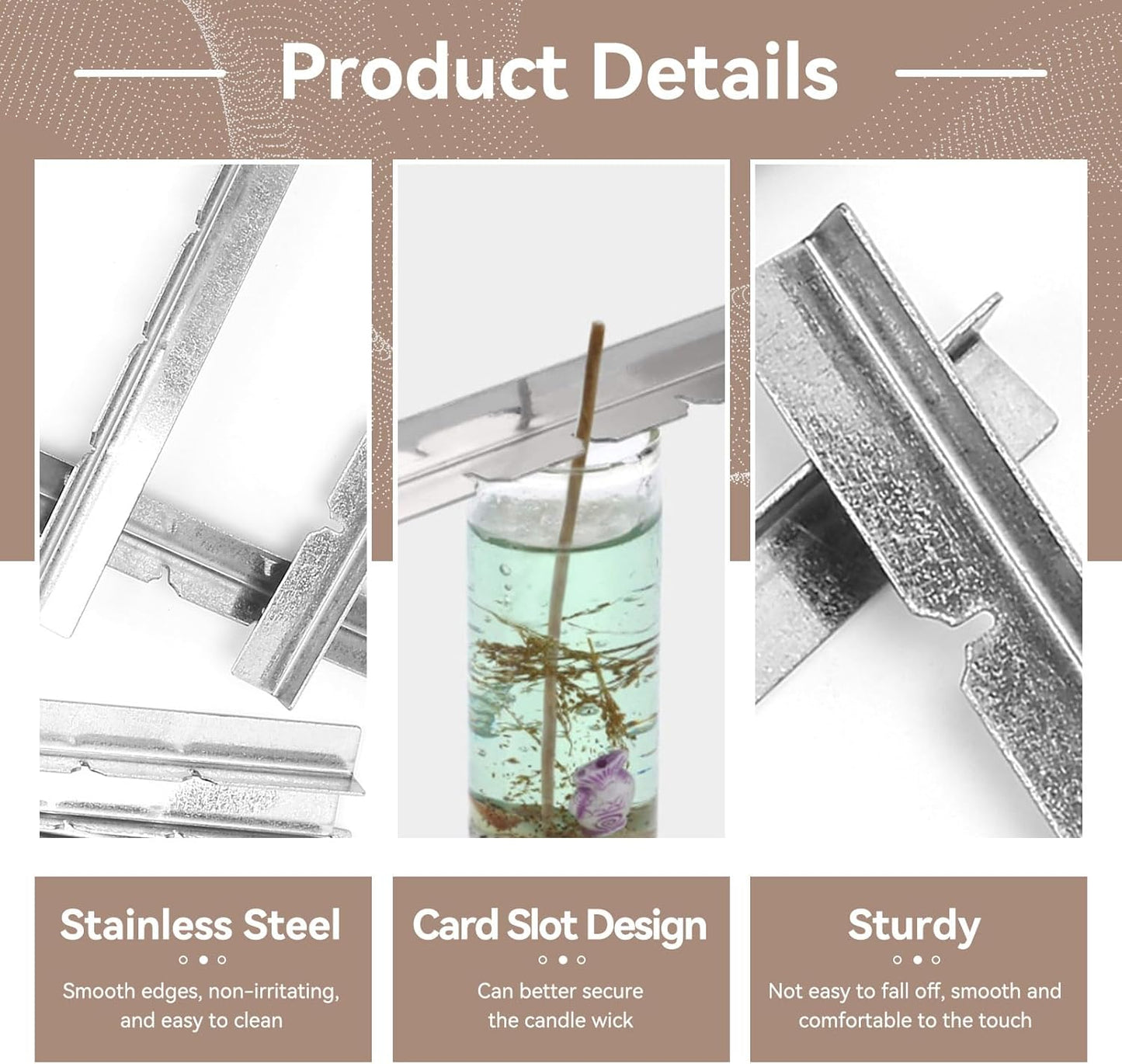 10PCS Metal Candle Wick Holder, Holders for Making Centering Tool Stainless Steel Device DIY Craft V1259-DP01-A-849