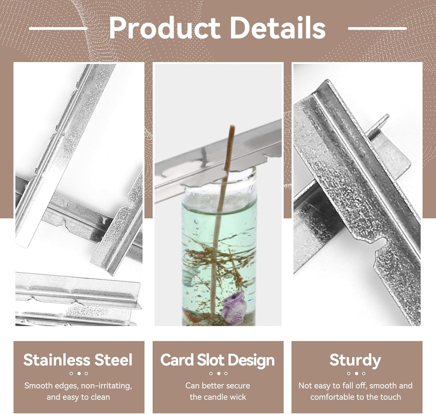 10PCS Metal Candle Wick Holder, Holders for Making Centering Tool Stainless Steel Device DIY Craft V1259-DP01-A-849