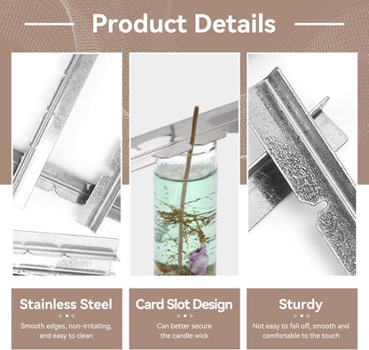 10PCS Metal Candle Wick Holder, Holders for Making Centering Tool Stainless Steel Device DIY Craft V1259-DP01-A-849
