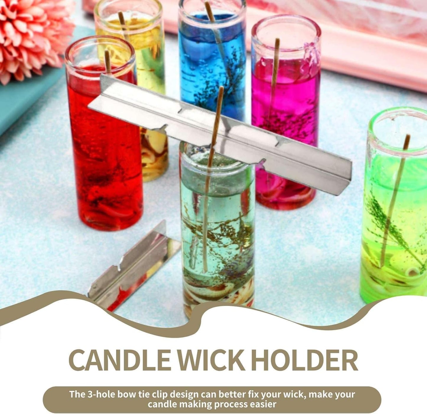 10PCS Metal Candle Wick Holder, Holders for Making Centering Tool Stainless Steel Device DIY Craft V1259-DP01-A-849