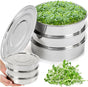 9" Stackable Stainless Steel Seed Sprouting Kit, 3-Tier Mesh Germination Tray, Sprout Grower with Lid Base, V1259-DP01-A-872