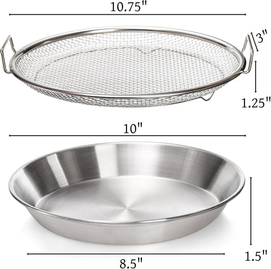 10.3" Kitchen Oil Filter Tray, Stainless Steel Air Fryer Mesh Pan, Draining Basket Accessories for Fried V1259-DP01-A-874