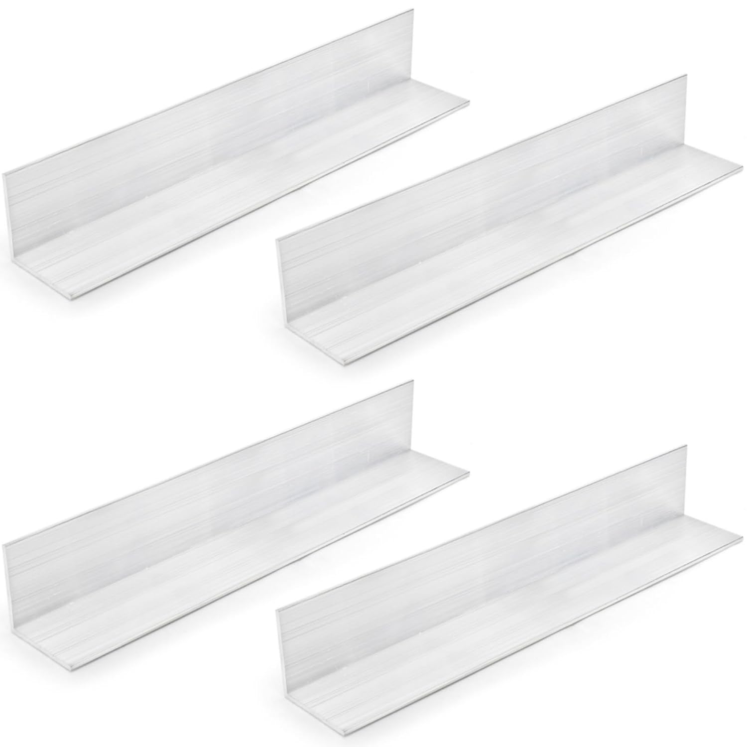 4 Pack Aluminum Angle 6061, 2" x 2"x 1/8" Stock, Bars 12" Length, 90-Degree Angled Extrusion, T5 Temper Mill V1259-DP01-A-898