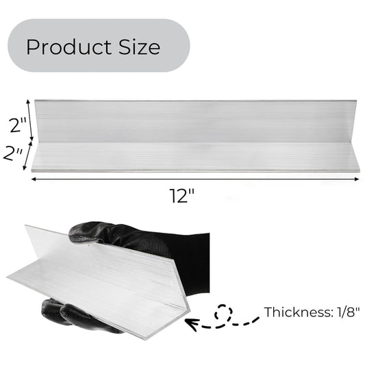 4 Pack Aluminum Angle 6061, 2" x 2"x 1/8" Stock, Bars 12" Length, 90-Degree Angled Extrusion, T5 Temper Mill V1259-DP01-A-898
